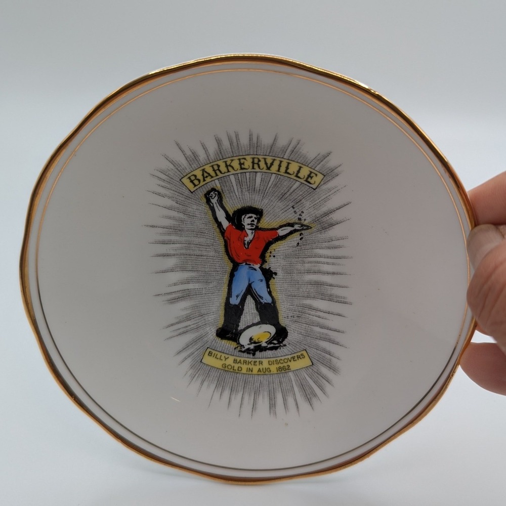 Royal Ascot Barkerville Billy Barker Gold Discovery Bone China Souvenir Plate